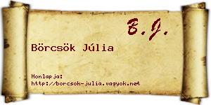 Börcsök Júlia névjegykártya