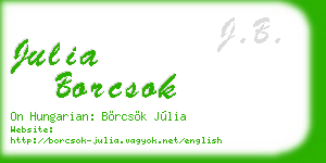 julia borcsok business card