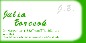 julia borcsok business card